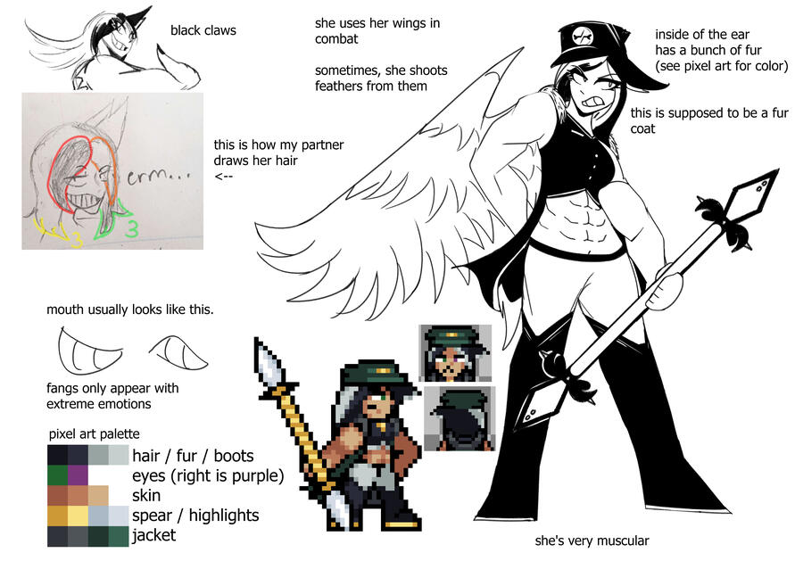 Concept art of Half, one of my partner's lovely OCs.