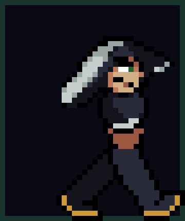 Pixel art animations of Half, my partner's lovely OC.