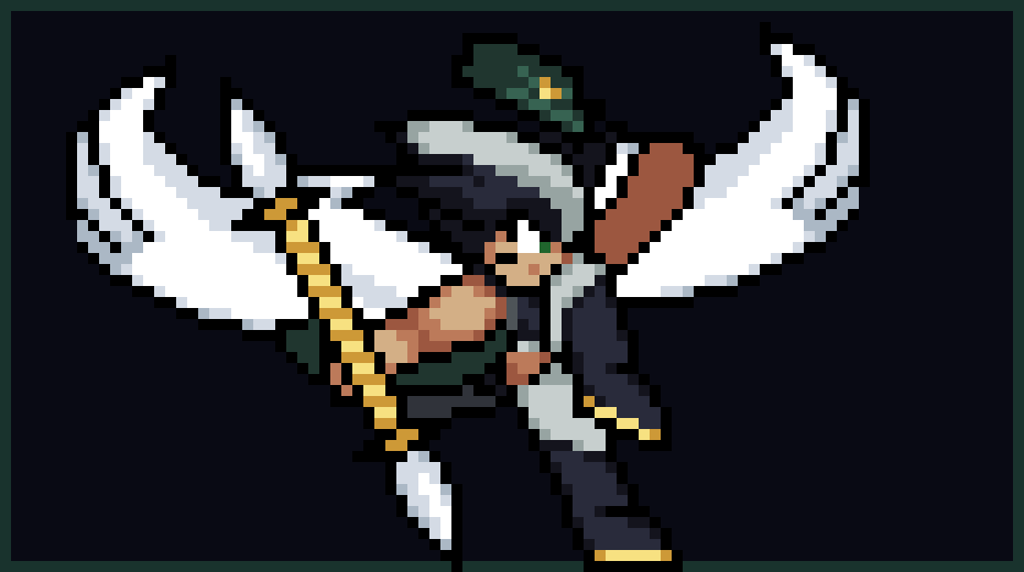 Pixel art animations of Half, my partner's lovely OC.