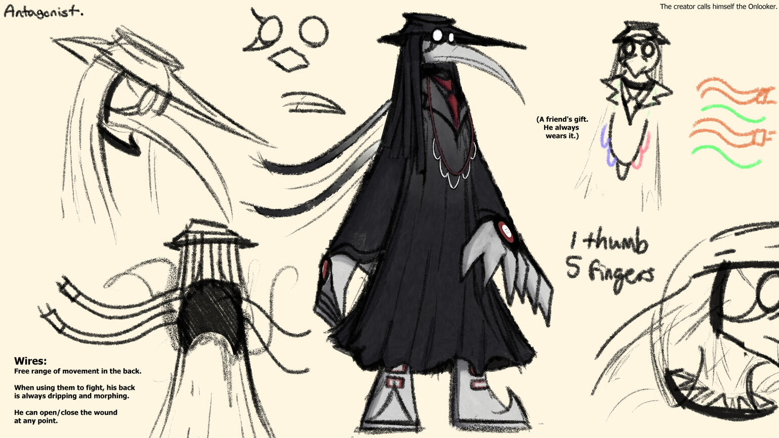 Concept art of The Onlooker, one of my lovely OCs.